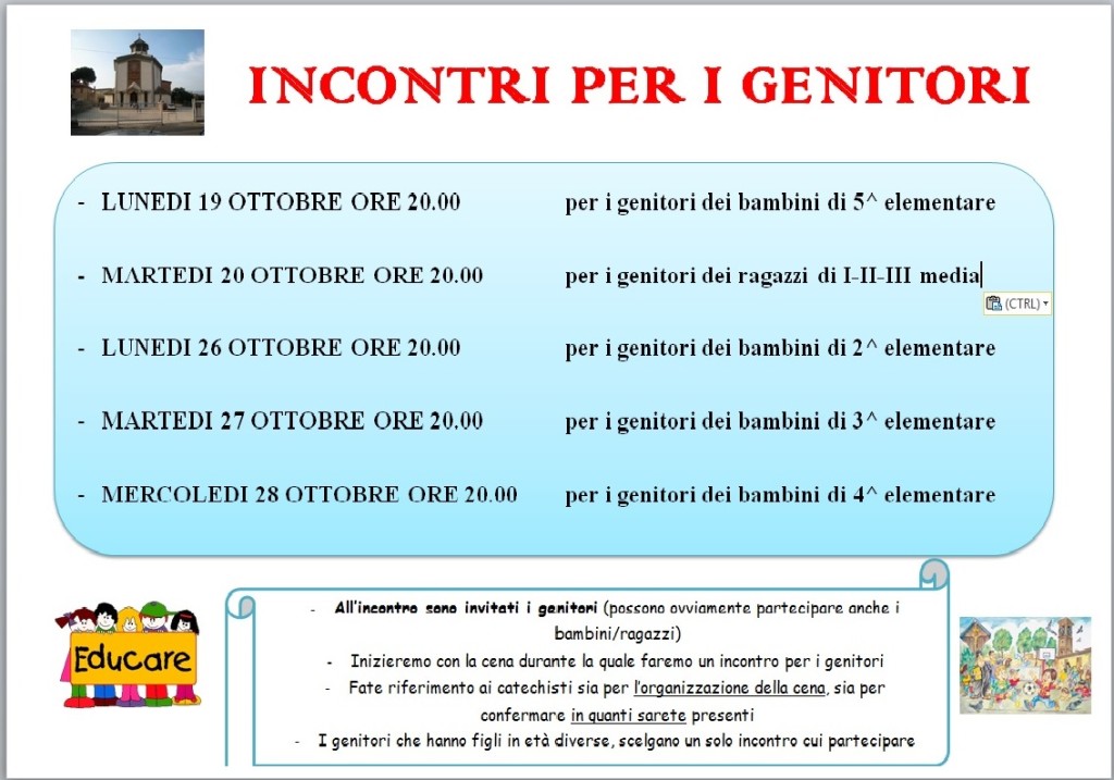 Incontri genitori ottobre 2015 bis