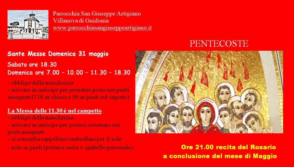 Orario Messe domenica 31 maggio